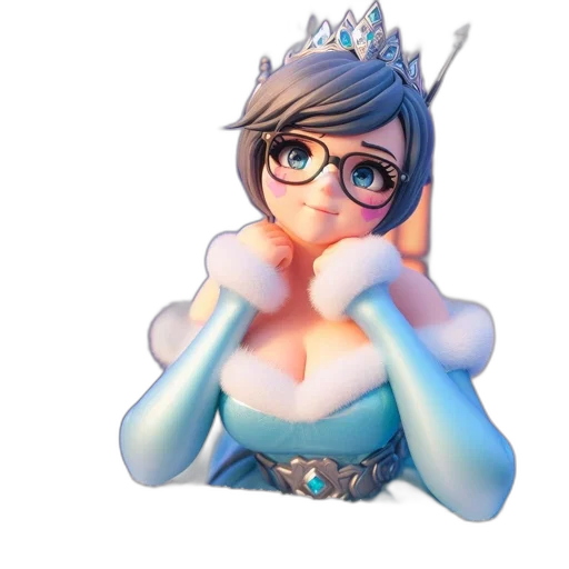 crown, staff, dress, jewelry, concept art, 3d render, fantasy art, pixel art transparent PNG cut-out