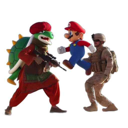 weapon, mask, concept art, 3d render, pixel art, desert, scene, warrior-like transparent PNG cut-out