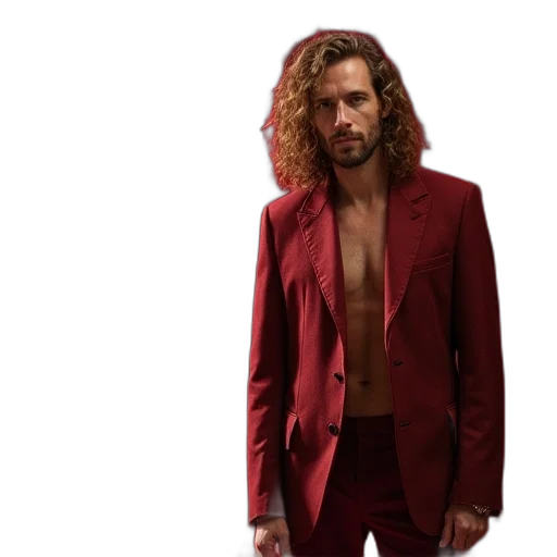 jacket, hair, red, director transparent PNG cut-out