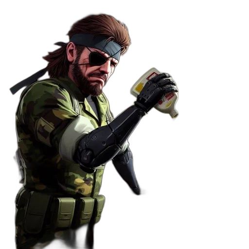 weapon, jacket, staff, concept art, cyberpunk, pixel art, comic book art, individual transparent PNG cut-out