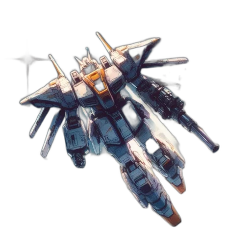 weapon, robot, concept art, pixel art, watercolor, 3d render, blue, pastel transparent PNG cut-out
