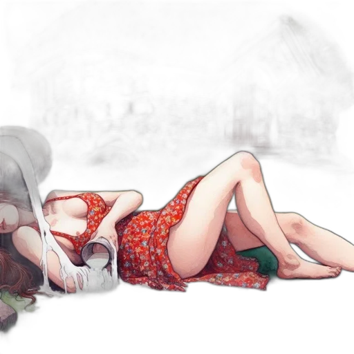 dress, watercolor, concept art, fantasy art, photorealistic, snow, rain, fog transparent PNG cut-out