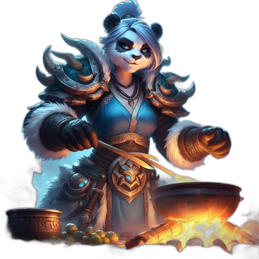 staff, dragon, weapon, concept art, fantasy art, fire, panda-like, character transparent PNG cut-out