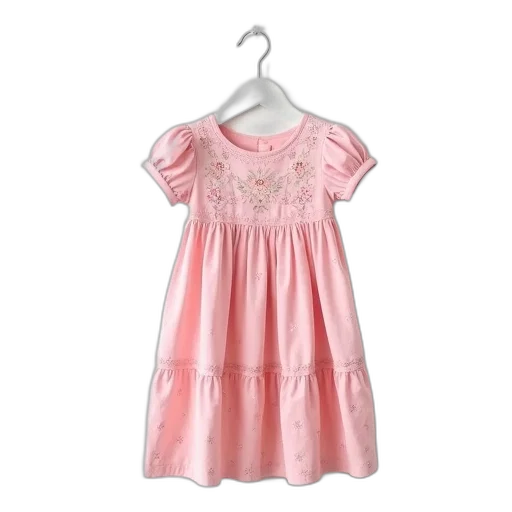 dress, pink, floral, patterns, hanging, white, hanger, against transparent PNG cut-out