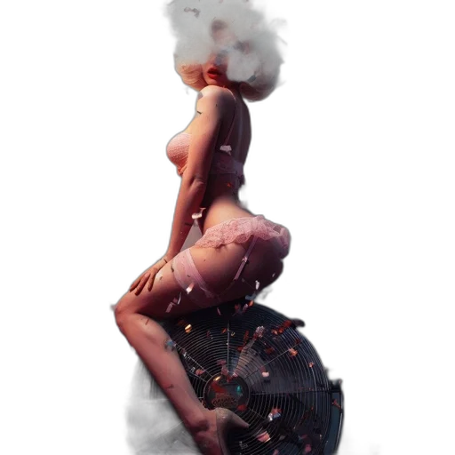 dress, crown, creature, hair, concept art, fantasy art, pixel art, photorealistic transparent PNG cut-out