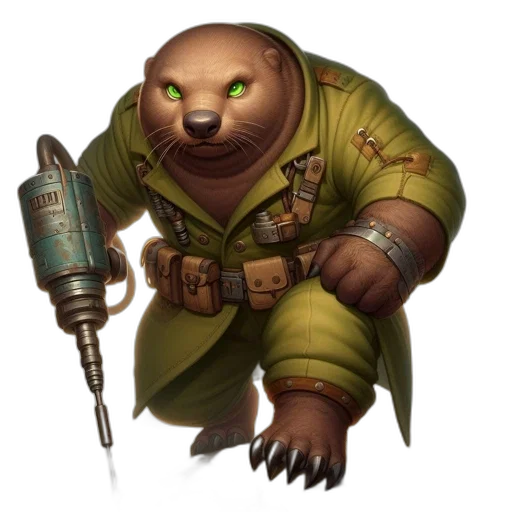 staff, creature, weapon, animal, concept art, fantasy art, green, earth tones transparent PNG cut-out