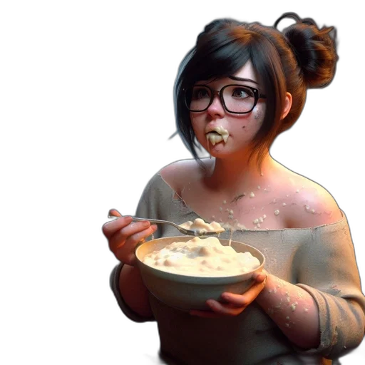 food, face, dress, creature, concept art, 3d render, photorealistic, pixel art transparent PNG cut-out