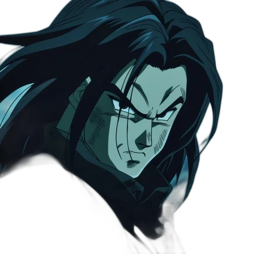 mask, face, hair, creature, anime, concept art, comic book art, cartoon transparent PNG cut-out