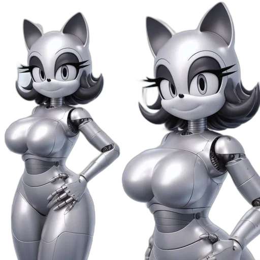 robot, 3d render, concept art, cartoon, comic book art, monochrome, two, anthropomorphic transparent PNG cut-out