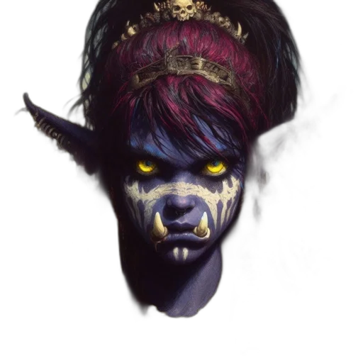 mask, face, crown, staff, fantasy art, concept art, watercolor, photorealistic transparent PNG cut-out