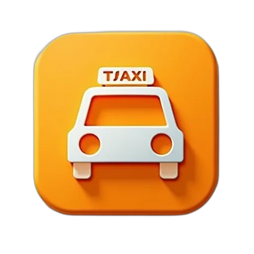taxi, icons, square, orange, buttons transparent PNG cut-out