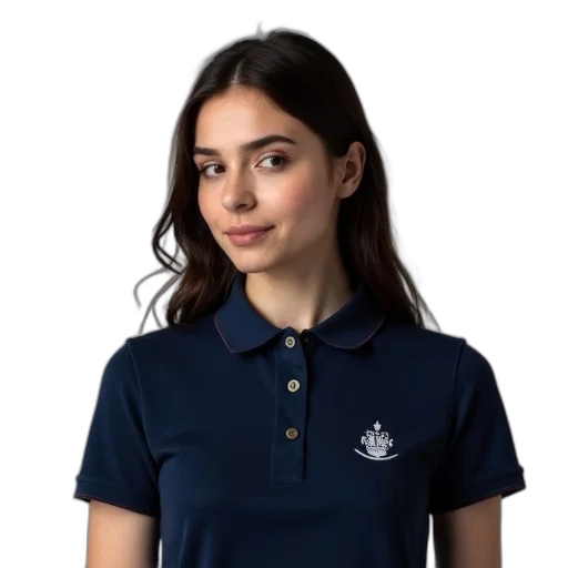 jacket, staff, cartoon, woman, wearing, navy, blue, polo transparent PNG cut-out