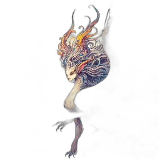 dragon, mask, creature, face, concept art, fantasy art, 3d render, watercolor transparent PNG cut-out