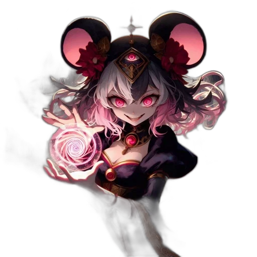 mask, staff, weapon, flower, anime, concept art, pixel art, fantasy art transparent PNG cut-out