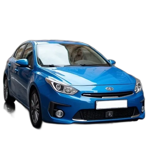 car, blue, parked, street, building, background, has, white transparent PNG cut-out