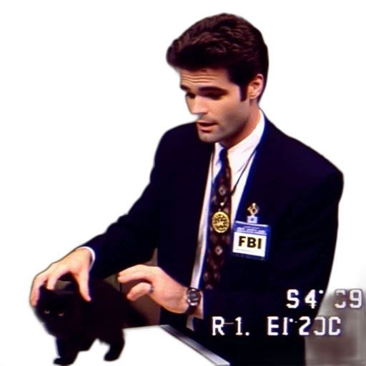 staff, jacket, robot, weapon, vaporwave, fire, fbi, agent transparent PNG cut-out