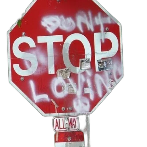 stop, sign, graffiti transparent PNG cut-out