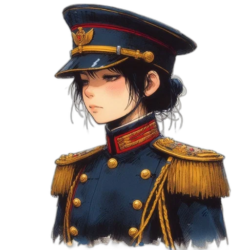 staff, hat, crown, face, watercolor, anime, oil painting, concept art transparent PNG cut-out