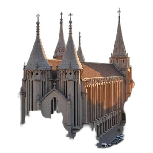 building, crown, 3d render, concept art transparent PNG cut-out