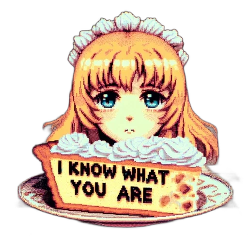 food, jewelry, weapon, staff, pixel art, vaporwave, anime, cartoon transparent PNG cut-out