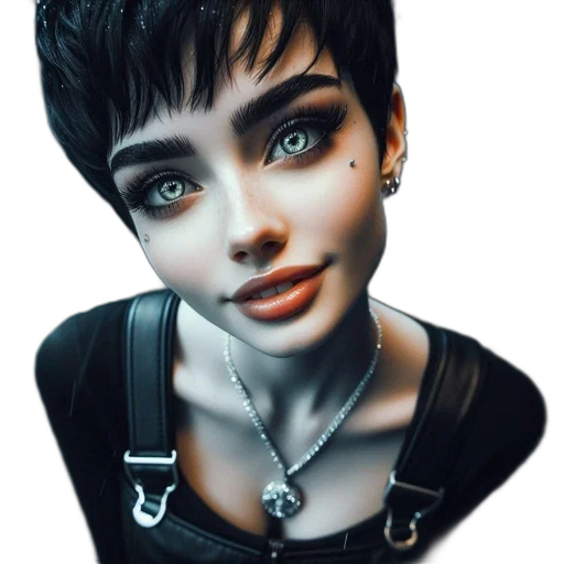 face, jewelry, robot, jacket, photorealistic, fantasy art, concept art, cyberpunk transparent PNG cut-out