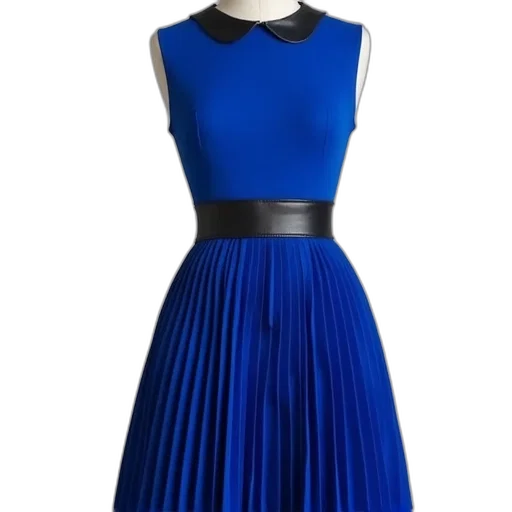 dress, blue, cobalt, black transparent PNG cut-out