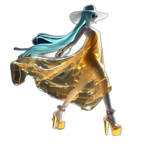 dress, shoes, mask, jewelry, concept art, 3d render, fantasy art, vaporwave transparent PNG cut-out