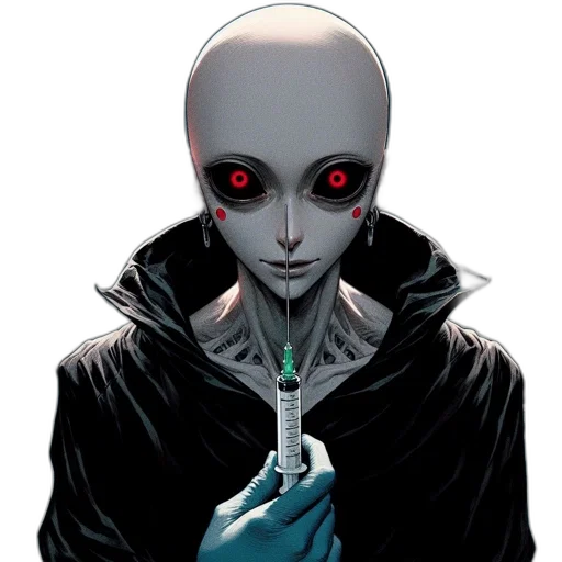 robot, staff, mask, face, comic book art, concept art, cyberpunk, fantasy art transparent PNG cut-out