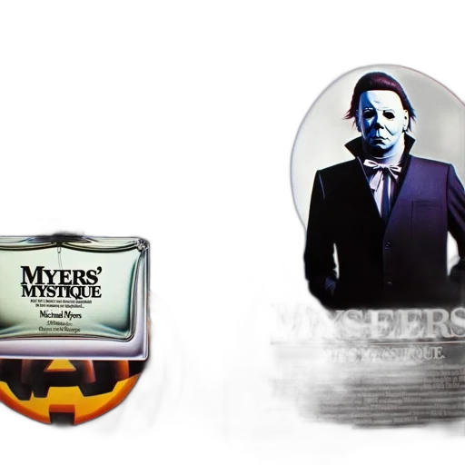 advertisement, promotes, myers, mystique, fragrance, alongside, halloween, movie transparent PNG cut-out