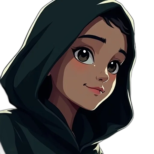 face, jacket, staff, pixel art, concept art, comic book art, anime, dark transparent PNG cut-out