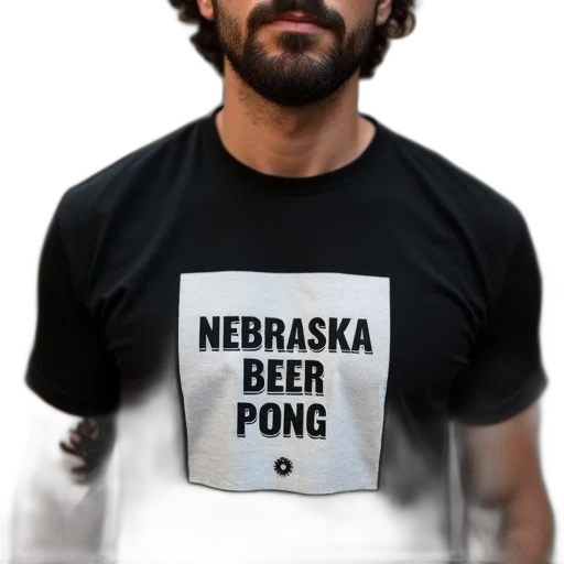 cyberpunk, man, wearing, black, t-shirt, white, square, design transparent PNG cut-out