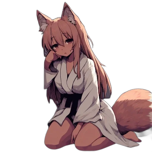 dress, animal, creature, staff, anime, pixel art, concept art, watercolor transparent PNG cut-out