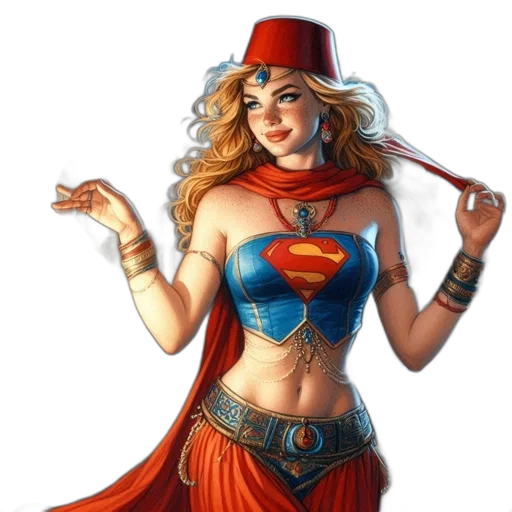 jewelry, comic book art, fantasy art, concept art, cartoon, woman, wearing, fusion transparent PNG cut-out