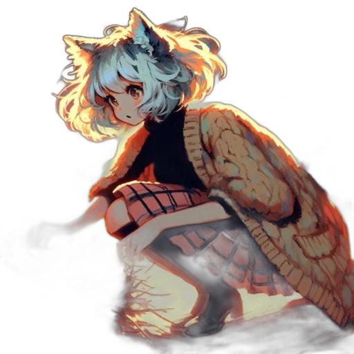 creature, jacket, dress, animal, concept art, watercolor, anime, pixel art transparent PNG cut-out