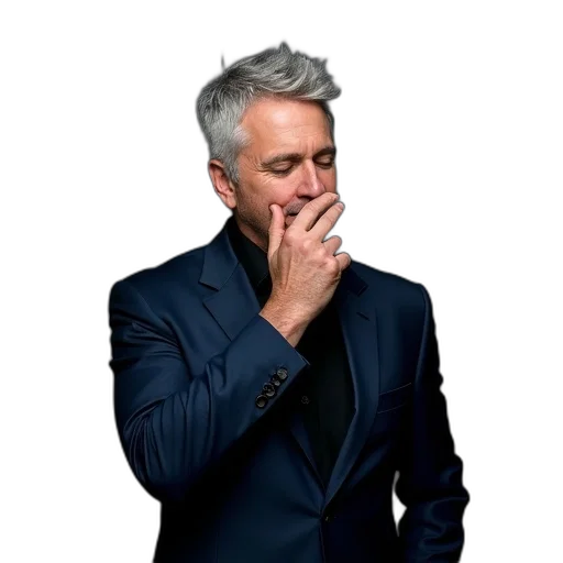 jacket, face, animal, creature, man, gray, hair, wearing transparent PNG cut-out