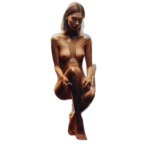 jewelry, dress, creature, concept art, photorealistic, oil painting, pixel art, earth tones transparent PNG cut-out