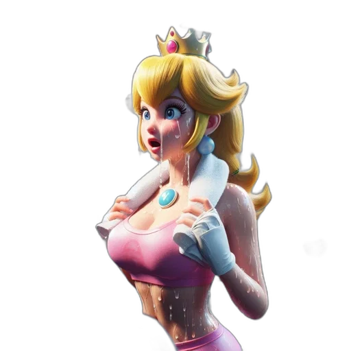 crown, dress, face, concept art, 3d render, fantasy art, pixel art, princess transparent PNG cut-out