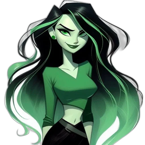 comic book art, concept art, cartoon, fantasy art, green, animated, female, protagonist transparent PNG cut-out