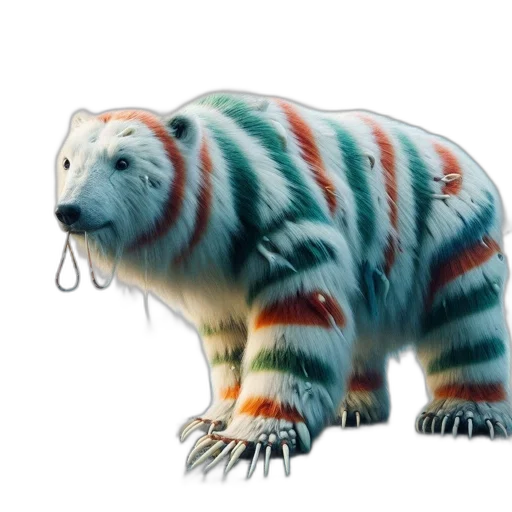 creature, animal, staff, concept art, 3d render, watercolor, fantasy art, polar transparent PNG cut-out