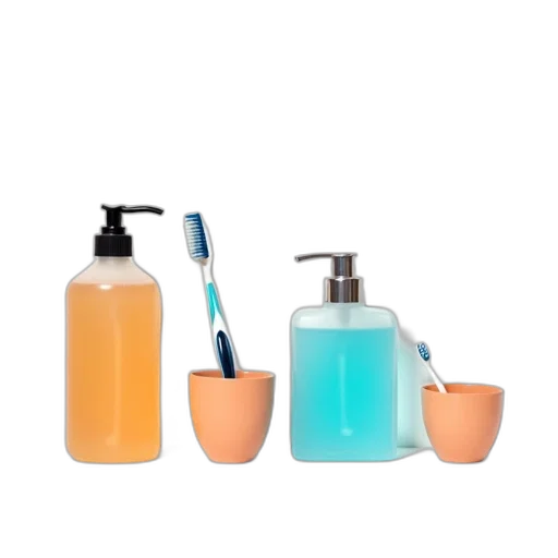 bottle, 3d render, pastel, blue, neon, colorful, collection, personal transparent PNG cut-out