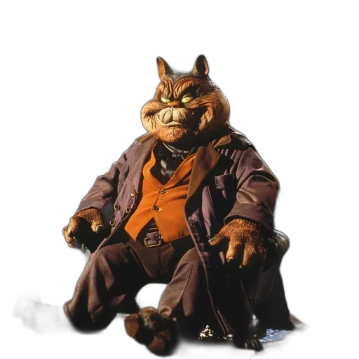 staff, jacket, animal, concept art, comic book art, fantasy art, animated, cat-like transparent PNG cut-out