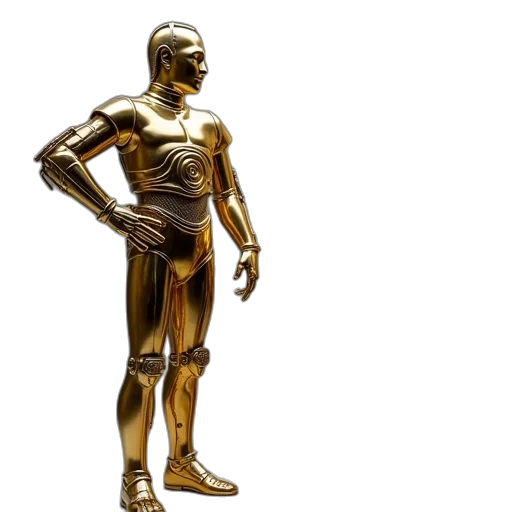robot, 3d render, concept art, photorealistic transparent PNG cut-out