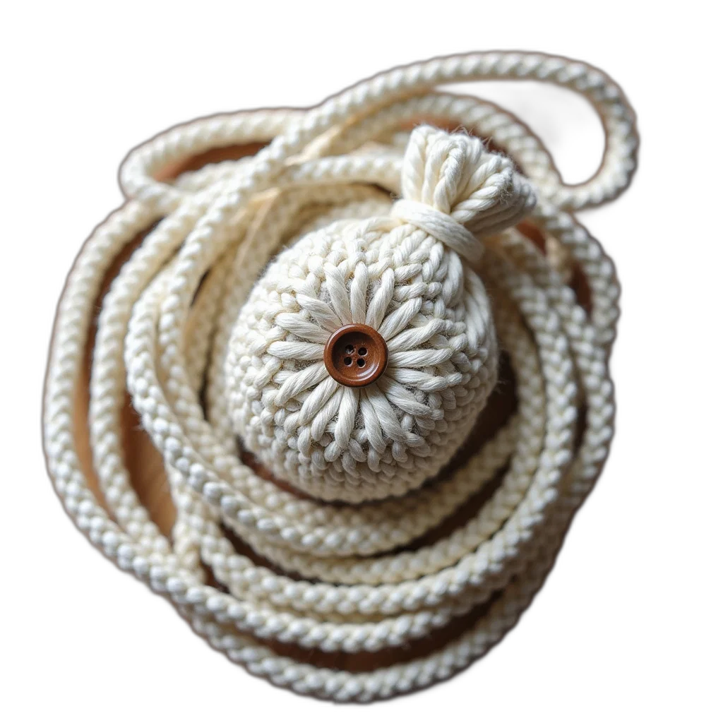 hat, jewelry, staff, hair, earth tones, small, knitted, pouch transparent PNG cut-out