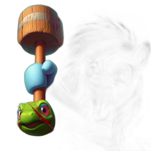 staff, creature, mask, weapon, concept art, 3d render, pixel art, fantasy art transparent PNG cut-out