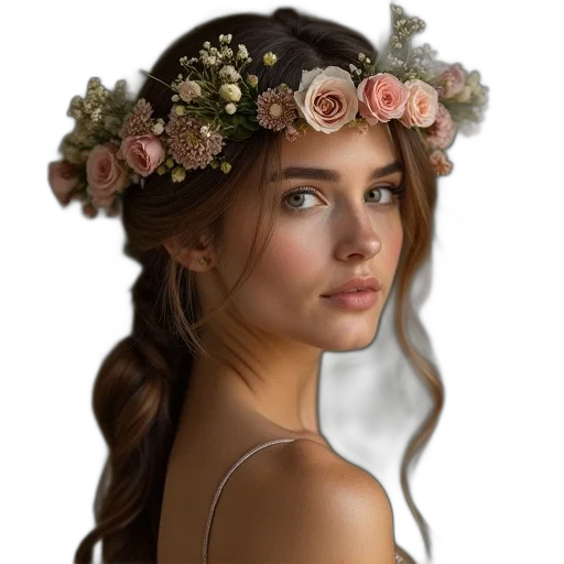 crown, face, jewelry, hat, photorealistic, oil painting, fantasy art, concept art transparent PNG cut-out