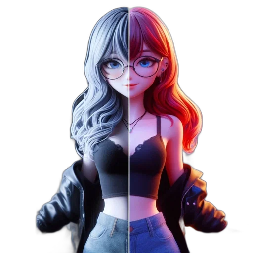 dress, robot, mask, concept art, 3d render, anime, fantasy art, blue transparent PNG cut-out