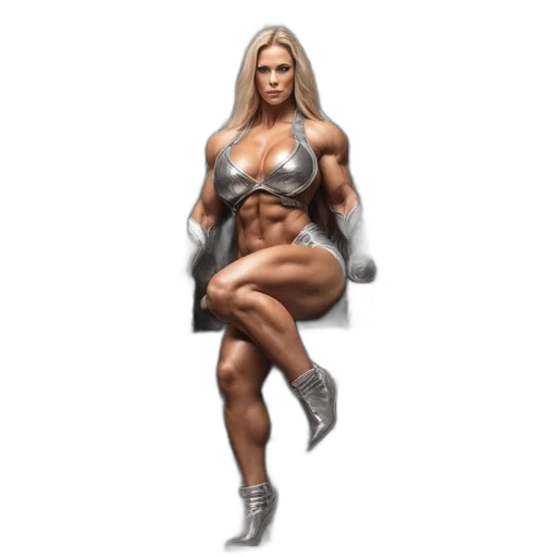 dress, pixel art, concept art, photorealistic, fantasy art, muscular, woman, long transparent PNG cut-out