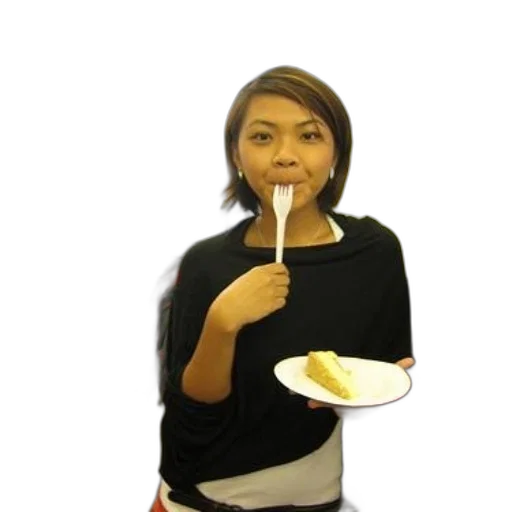 food, staff, face, jacket, 3d render, woman, black, sweater transparent PNG cut-out