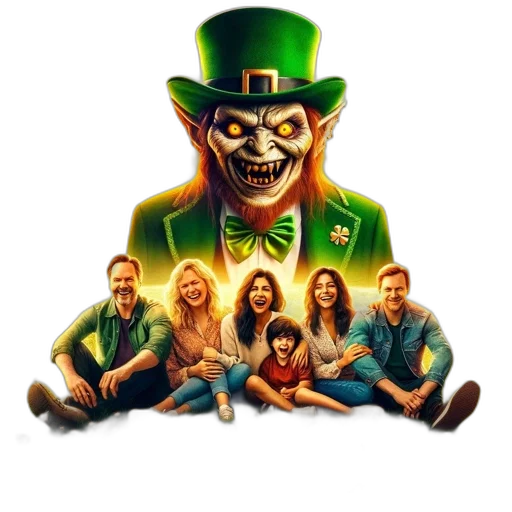 concept art, leprechaun, dominates, colorful, poster, advertising, family, fortune transparent PNG cut-out