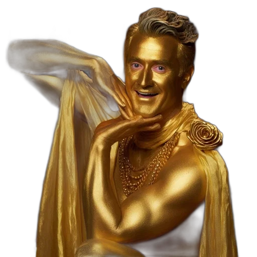face, mask, jewelry, photorealistic, concept art, comic book art, 3d render, golden transparent PNG cut-out